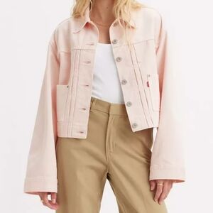 Levi's Premium | Tailored 90s Trucker Jean Denim Jacket Mauve Chalk Pink Cotton